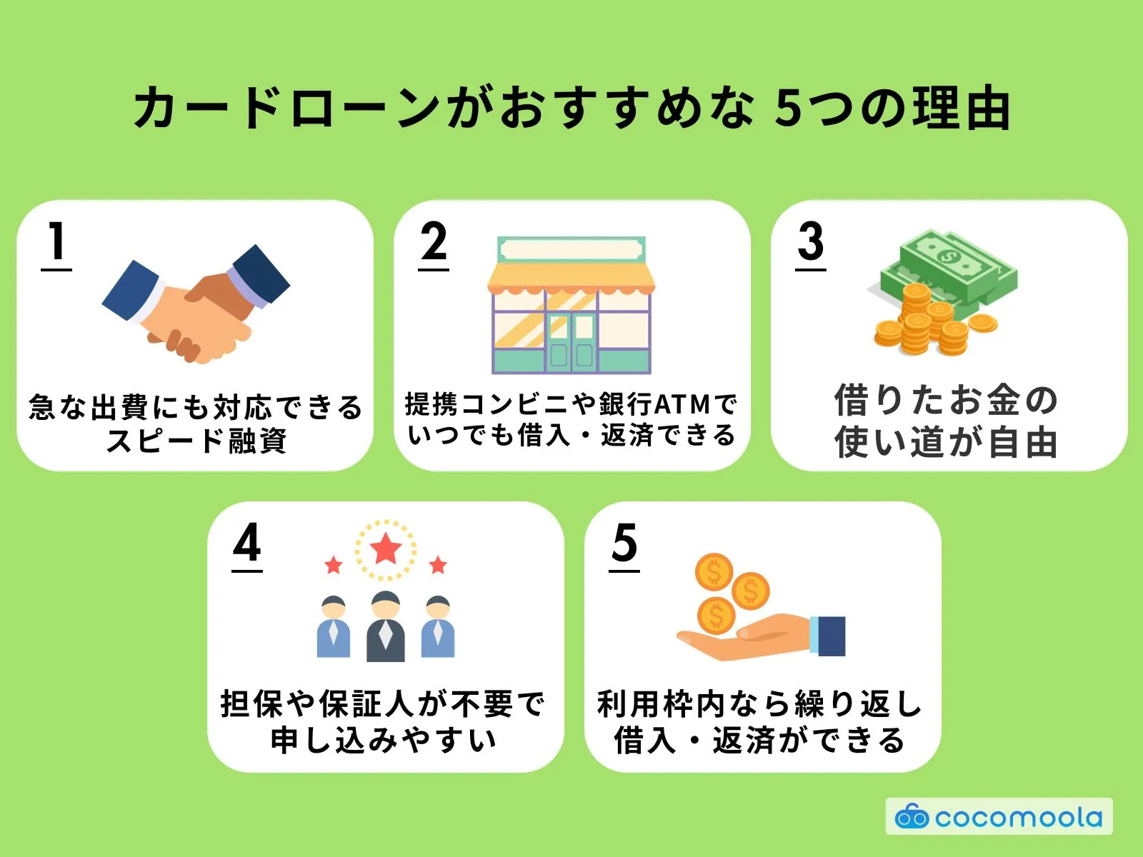 カードローンがおすすめな５つの理由を画像で解説