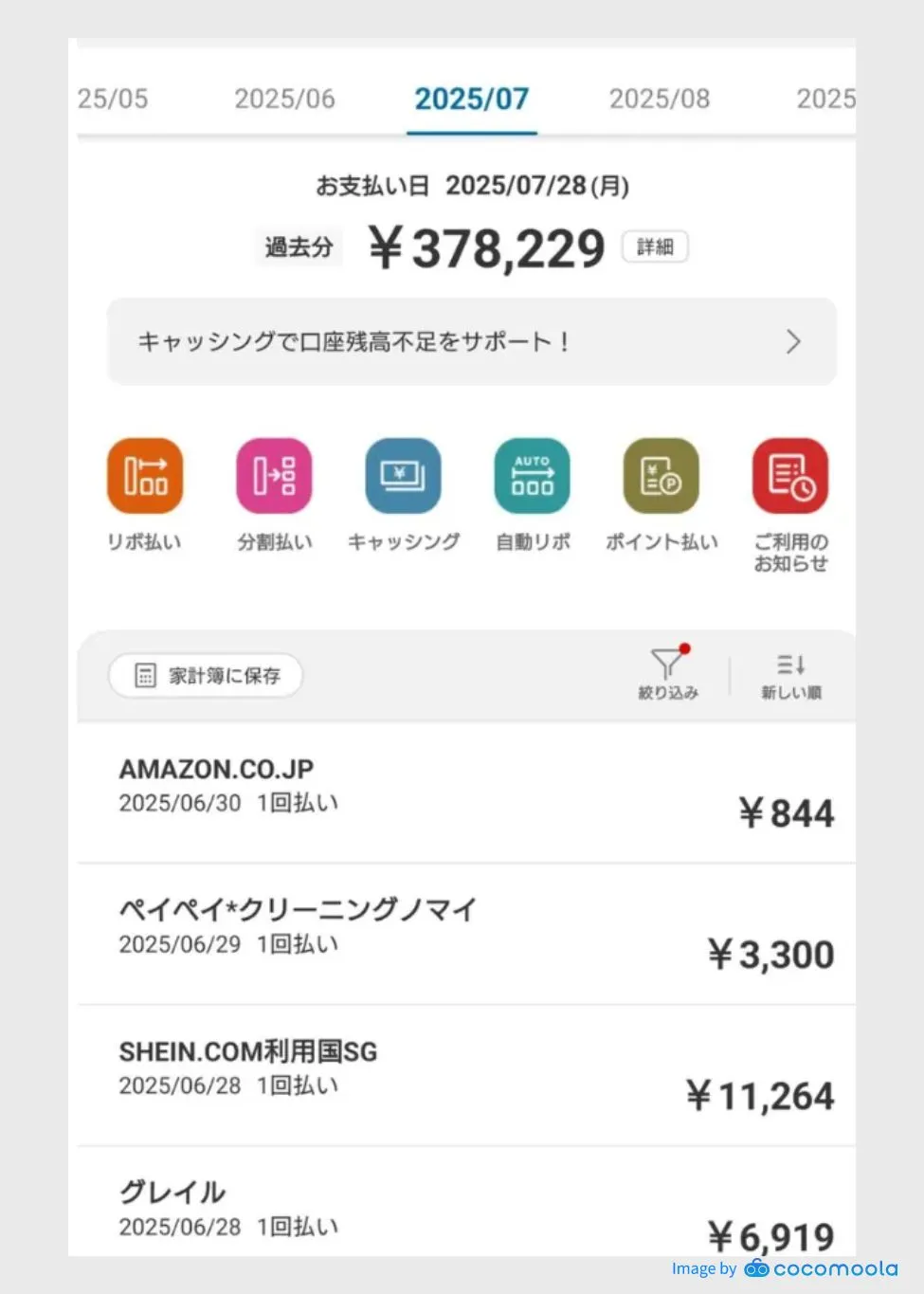 家族カード-楽天カードの利用明細