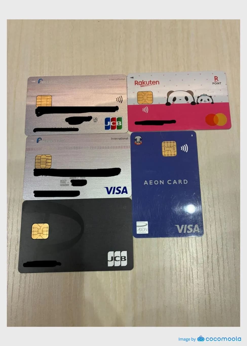 複数枚クレジットカード利用者提供画像