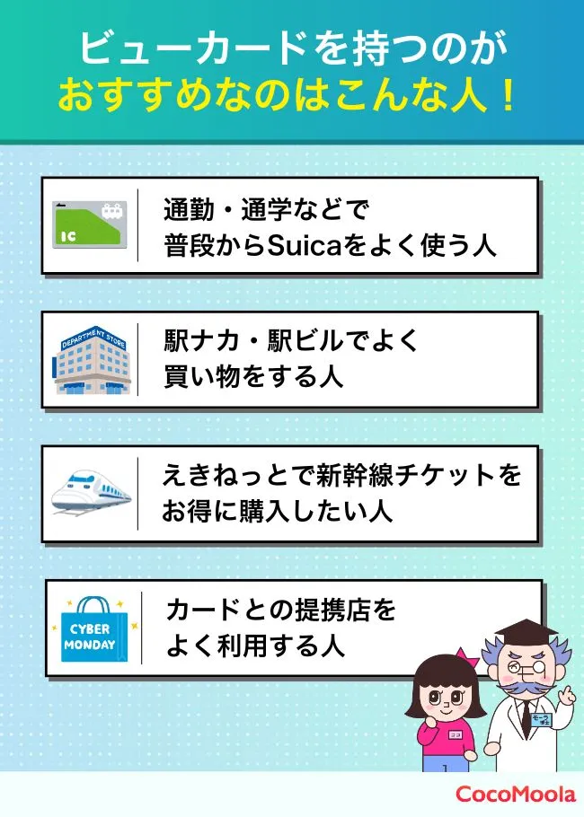 ビューカードを持つのが おすすめなのはこんな人！