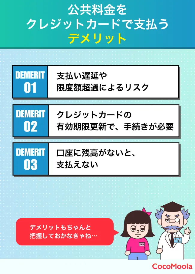 公共料金　クレジットカード　デメリット
