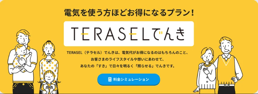 TERASELでんき公式サイト画像
