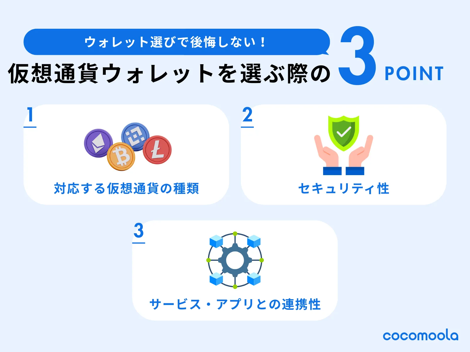 仮想ウォレットを選ぶ際の3つのポイント